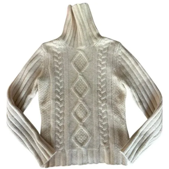 Banana Republic cableknit angora and lambs wool turtleneck - S