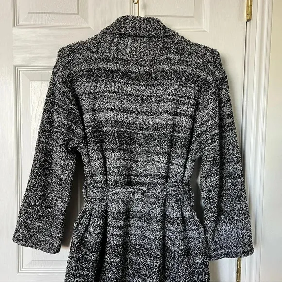 BAREFOOT DREAMS Cozy Chic Adult Robe Size 1 Heathered Black White Speckled