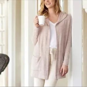 Barefoot Dreams Cozy Chic Lite Open Front Hooded Cardigan Women’s Extra Large XL