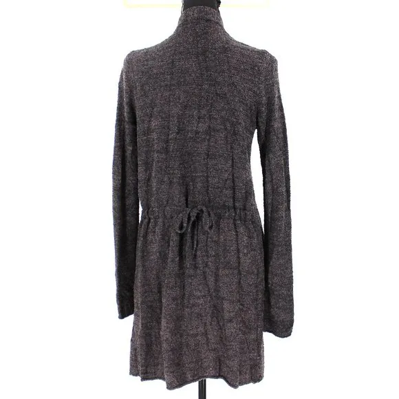 Barefoot Dreams Cozy Chic Lite Sweater Cardigan Black Brown Soft Marled Knit S