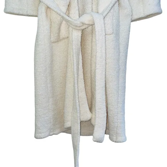 Barefoot Dreams Cozy Chic Robe white cream fuzzy cozy size 1