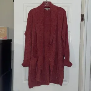 Barefoot Dreams Cozy Chic Lite Terra Cotta Open Cardigan
