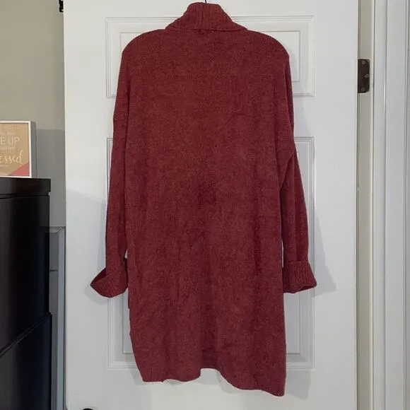 Barefoot Dreams Cozy Chic Lite Terra Cotta Open Cardigan