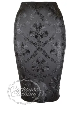 Baroque latex pencil skirt