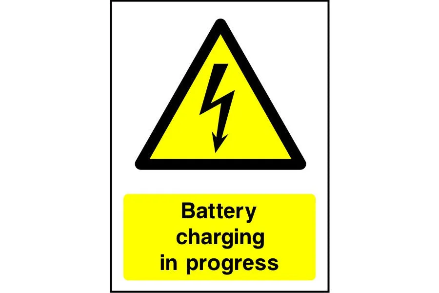 Battery Charging In Progress safety sign