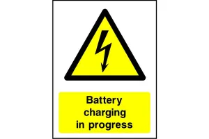 Battery Charging In Progress safety sign