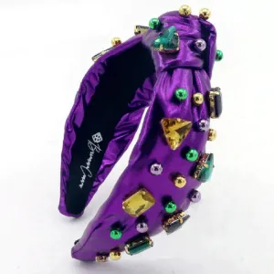 Bead & Crystal Mardi Gras Headband - Purple by Brianna Cannon