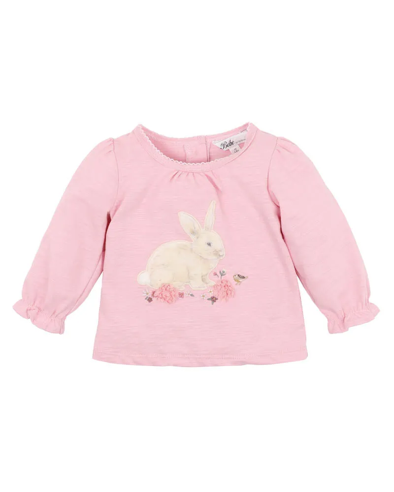 BEBE FLOSSY BUNNY TEE