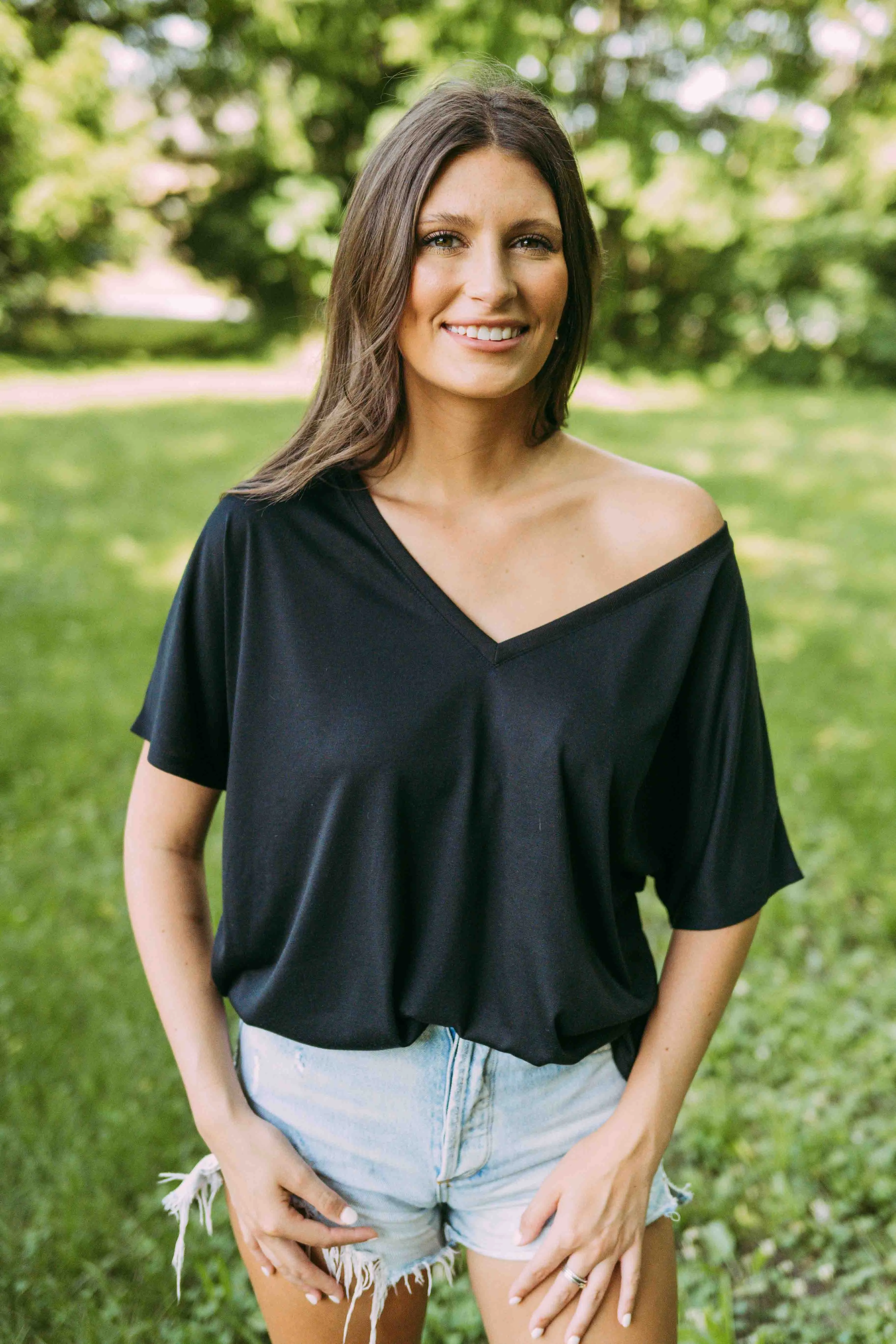 Bella Women's Slouchy Vneck Tee
