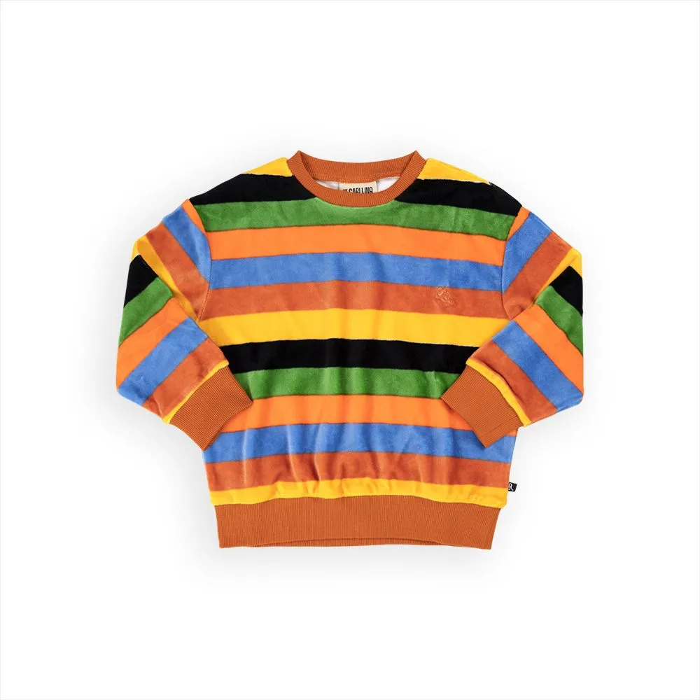 Big Lines Velour Sweater