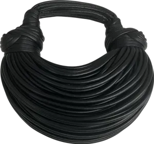 Black Noodle Rope Knotted Hobo Handbag One Size