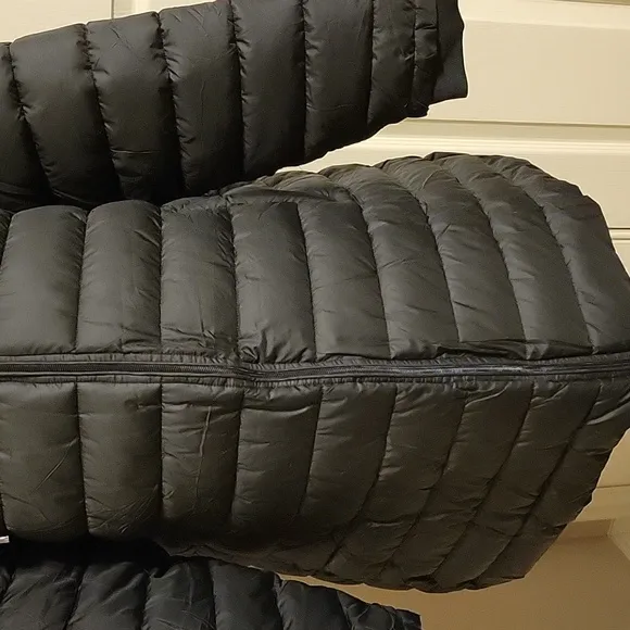 Black Puffer Coat with Fur Hood NWT