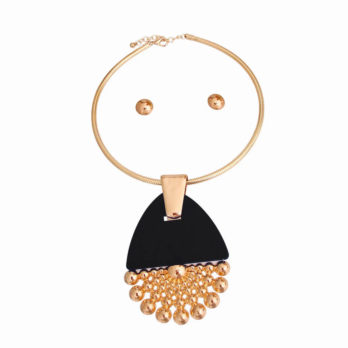 Black Teardrop Burst Necklace