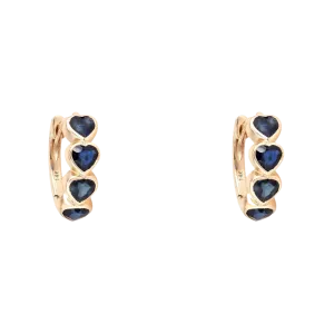 Blue Sapphire Heart Huggies