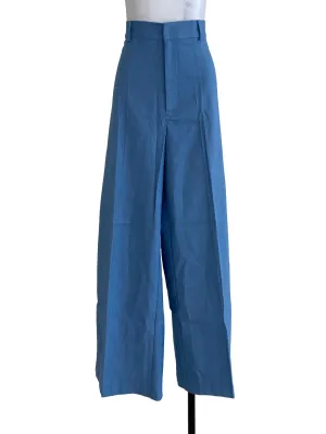 Blue Textured Pants
