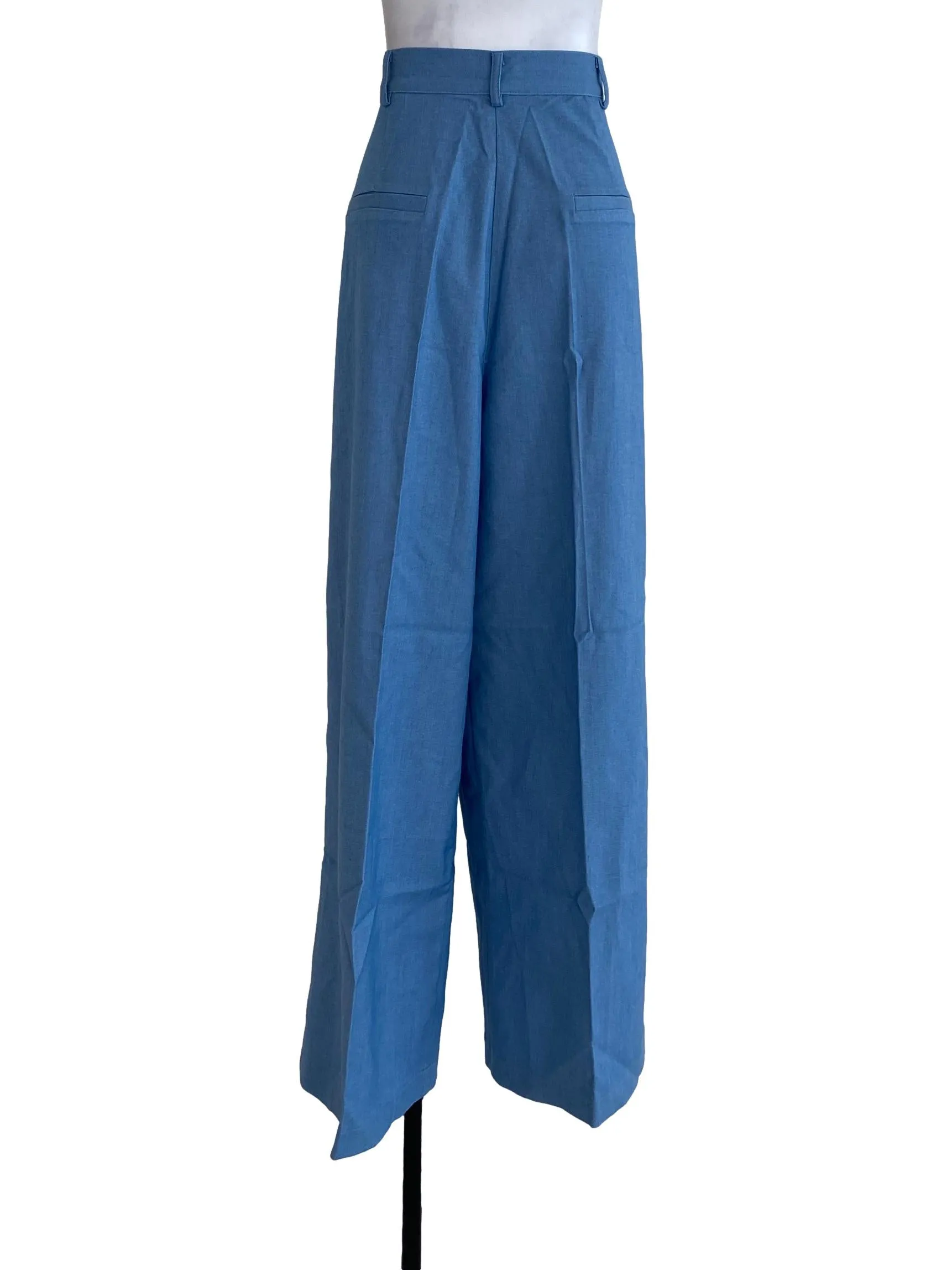 Blue Textured Pants