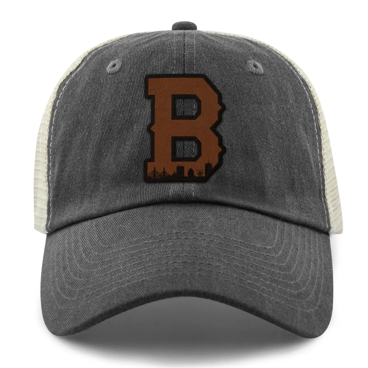 Boston B Skyline Leather Patch Relaxed Trucker