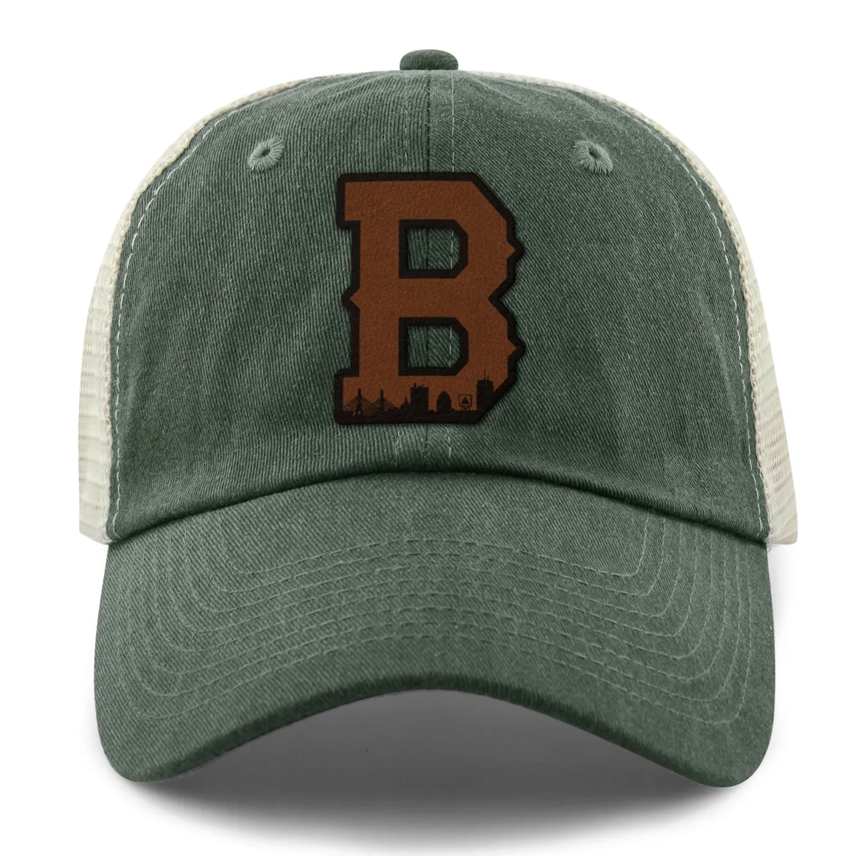 Boston B Skyline Leather Patch Relaxed Trucker