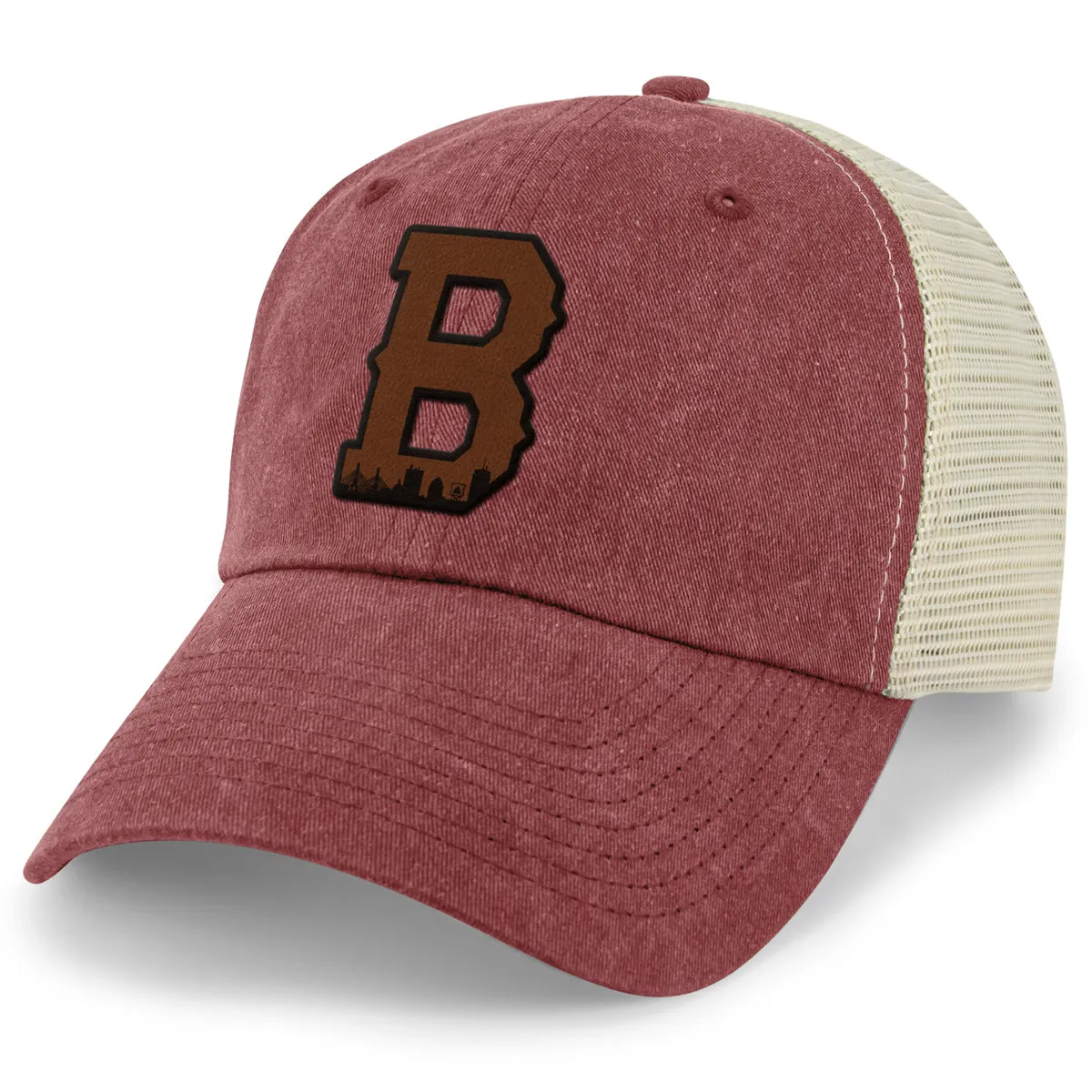 Boston B Skyline Leather Patch Relaxed Trucker