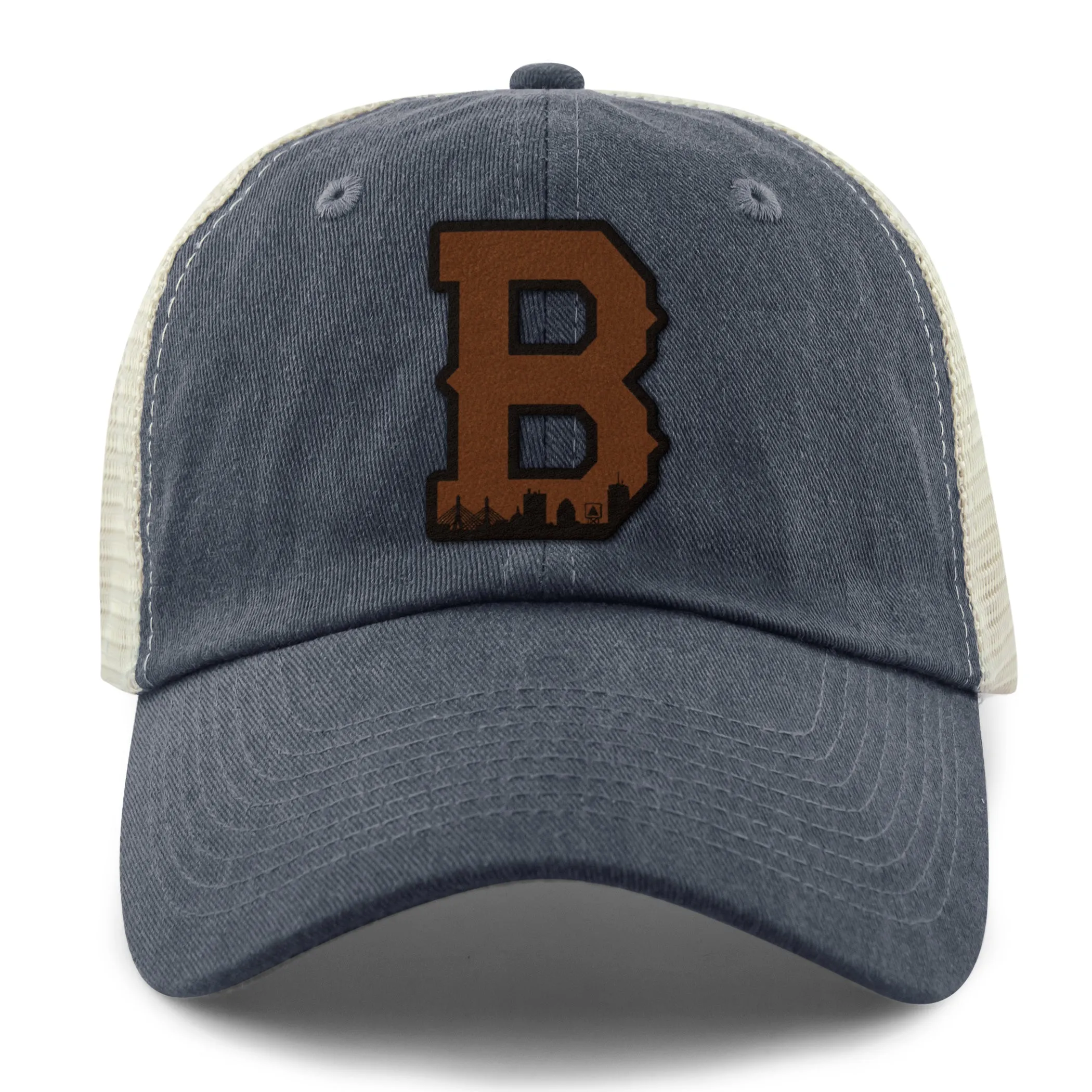 Boston B Skyline Leather Patch Relaxed Trucker