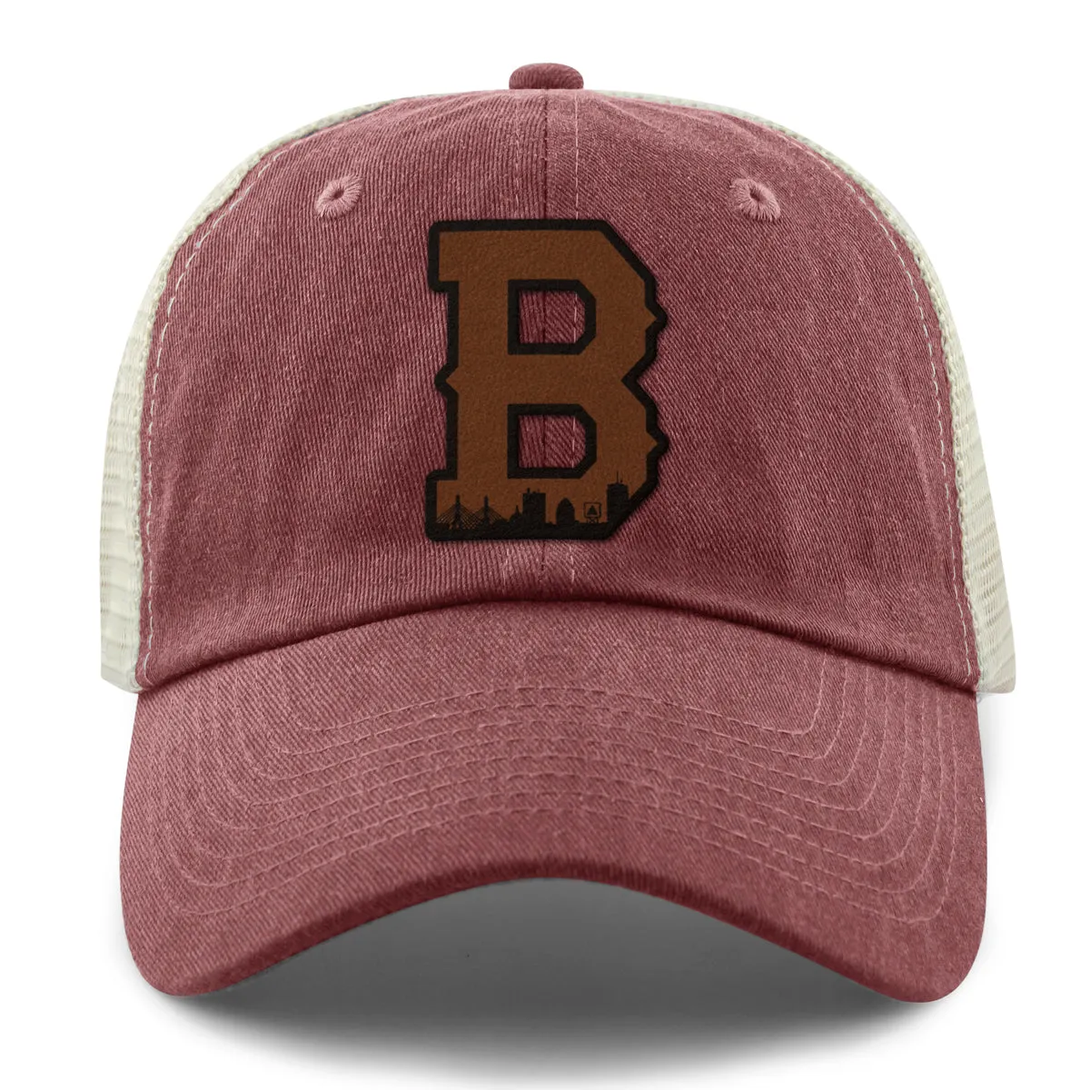 Boston B Skyline Leather Patch Relaxed Trucker