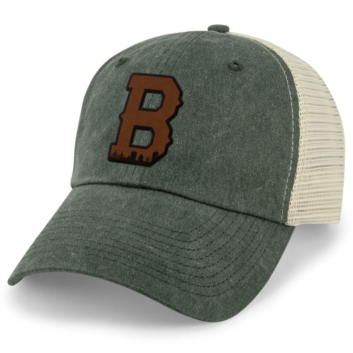 Boston B Skyline Leather Patch Relaxed Trucker