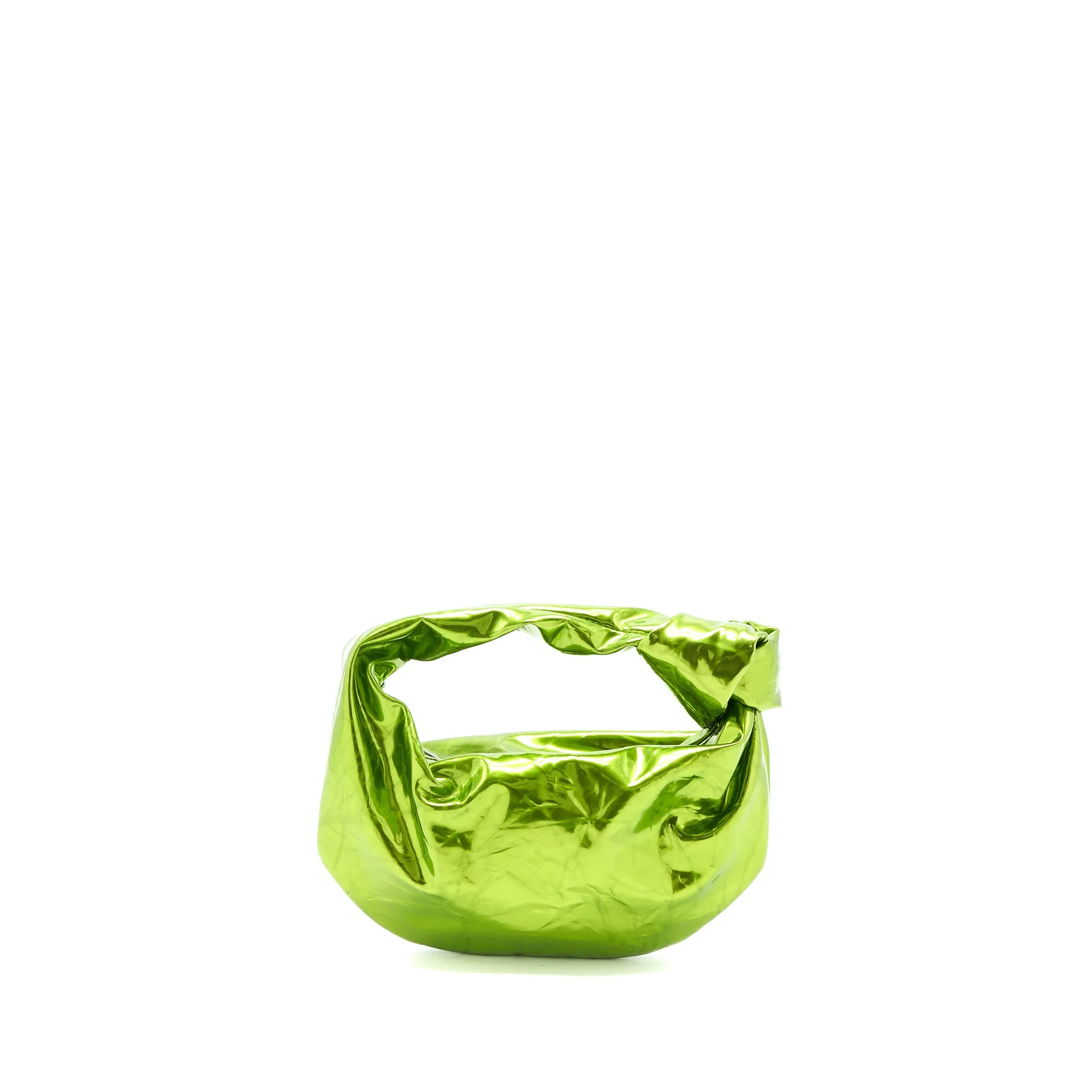 Bottega Veneta Mini Jodie Knotted Metallic Green SHW