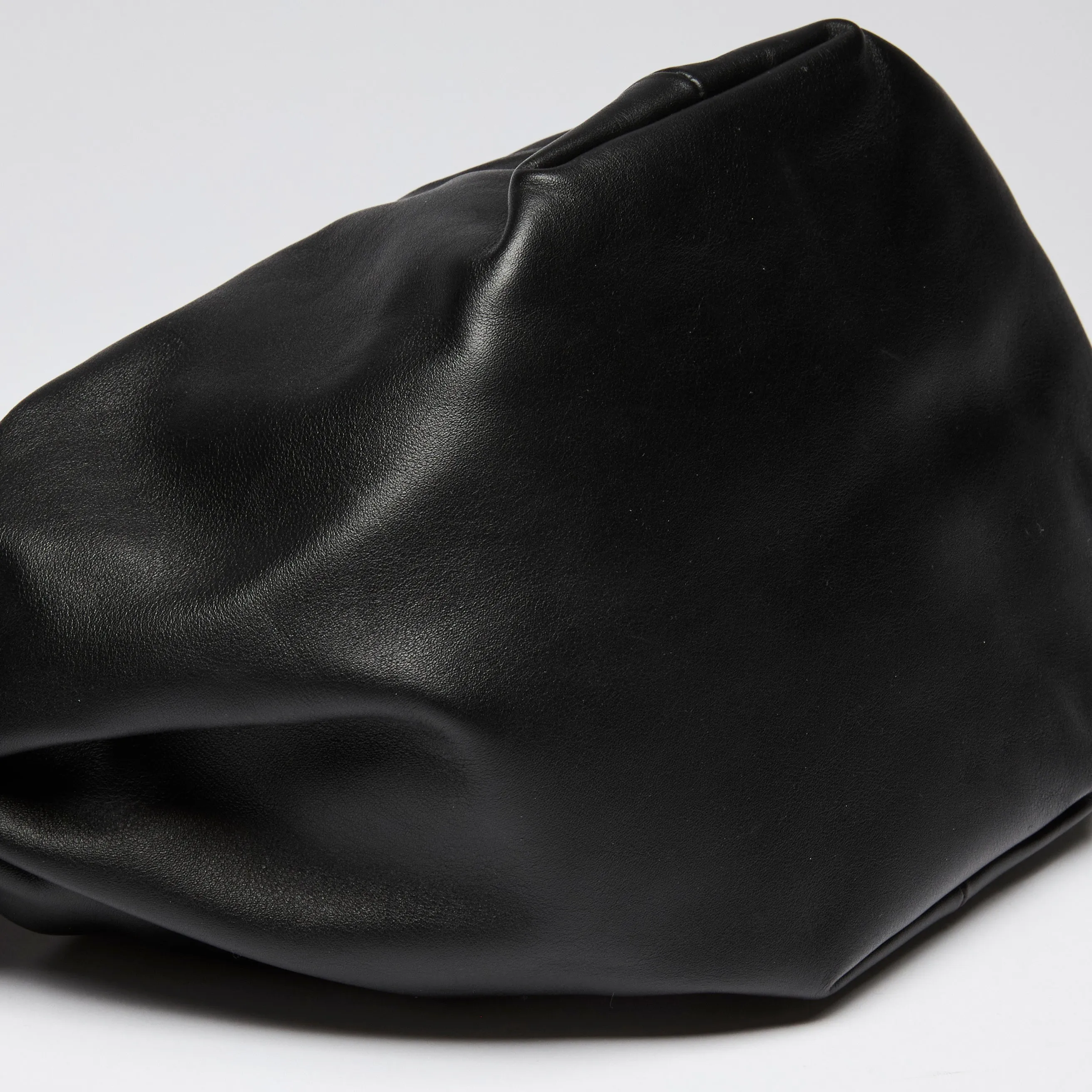 Bottega Veneta Smooth Black Leather Mini Knot Handbag