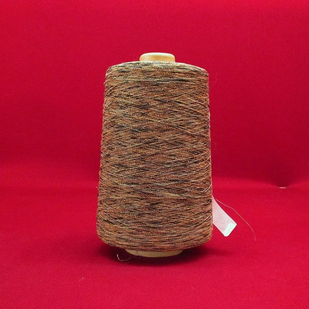 Brown-Black-Gold Metallic Yarn