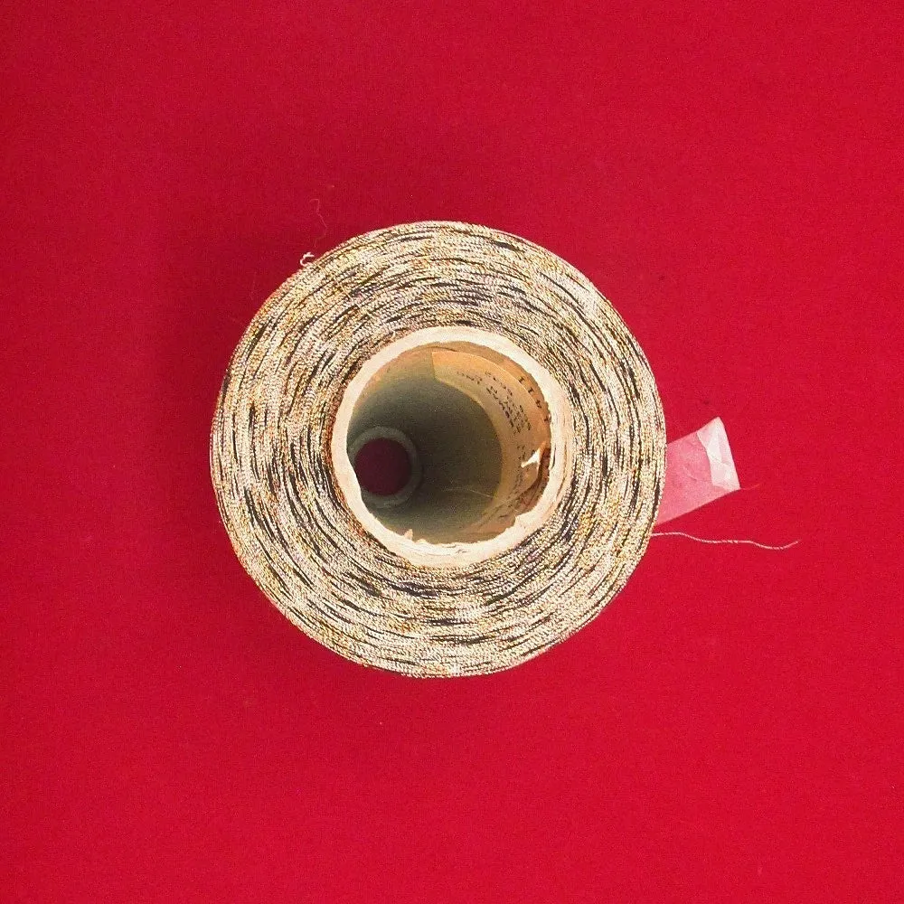 Brown-Black-Gold Metallic Yarn