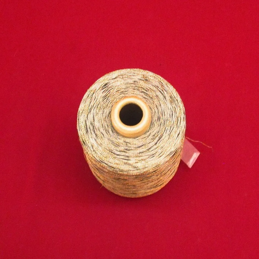 Brown-Black-Gold Metallic Yarn