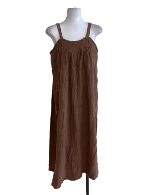 Brown Textured Tent Dress