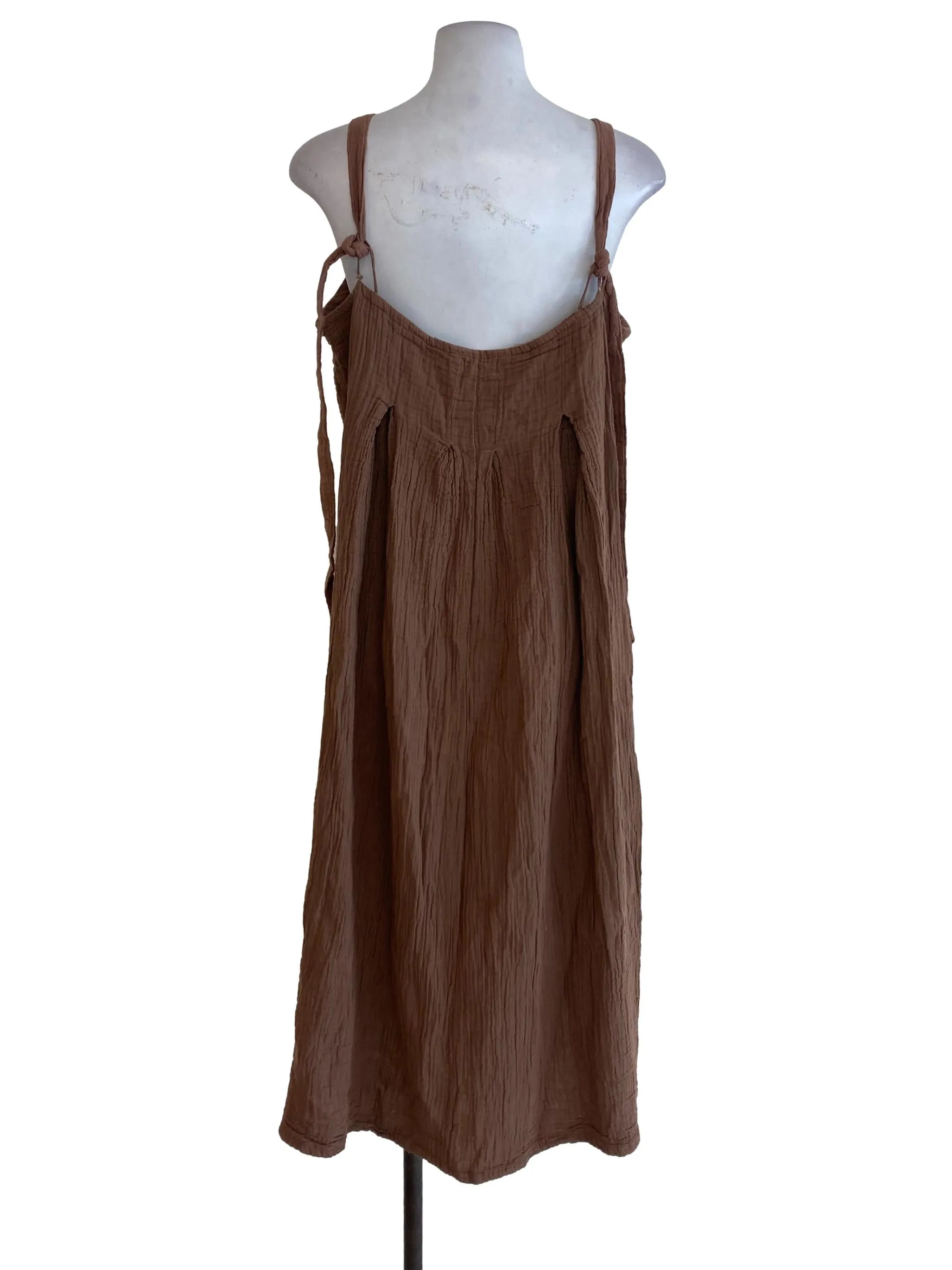 Brown Textured Tent Dress