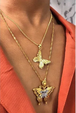 Butterfly necklace , 18k gold plated butterfly necklace, butterfly jewelry, butterfly charm , butterfly pendant , butterfly layered jewelry