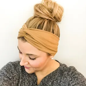 Camel Tan Twist Turban Headband