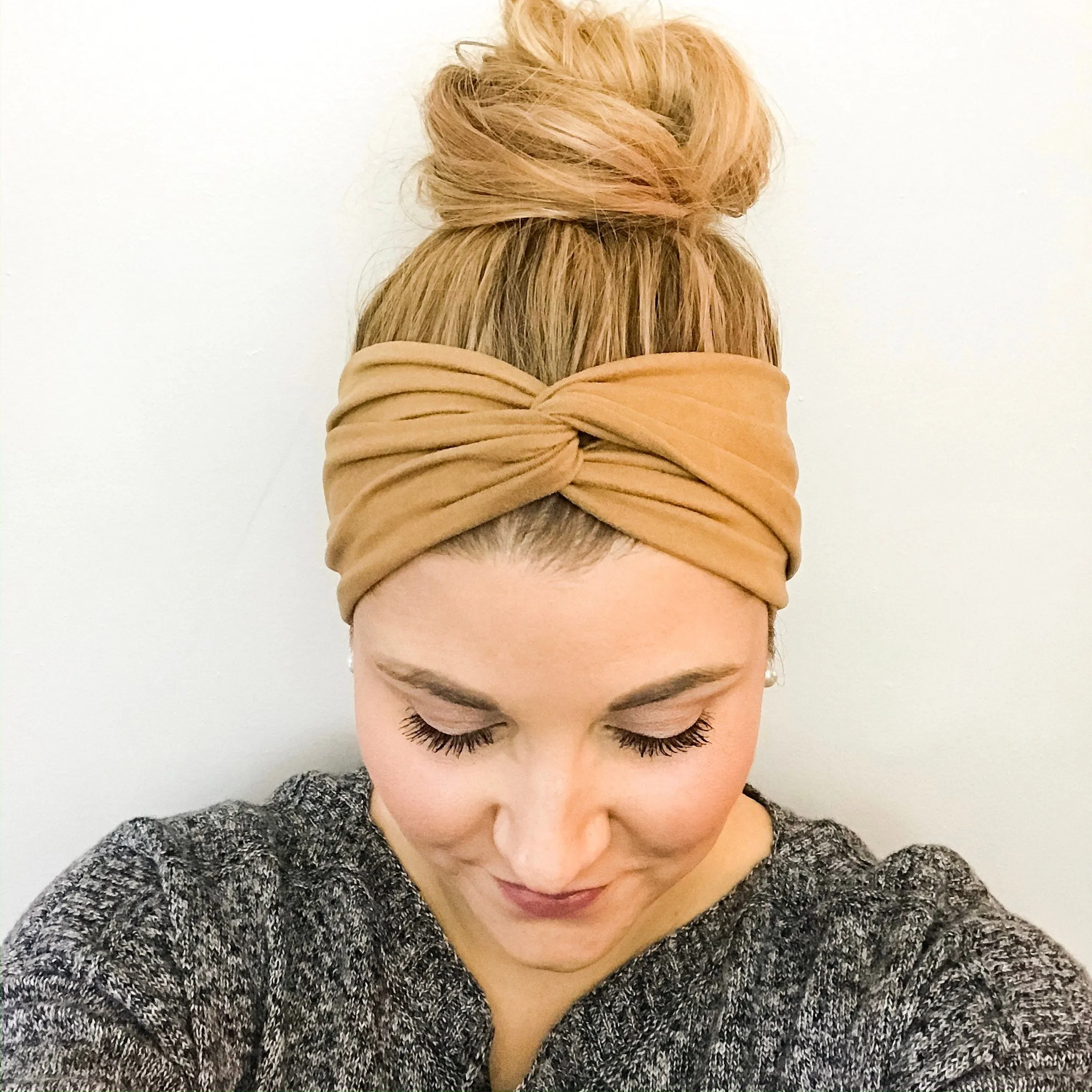 Camel Tan Twist Turban Headband