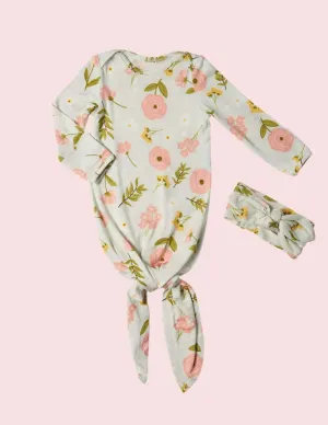 Carnation | Knotted Baby Gown Set