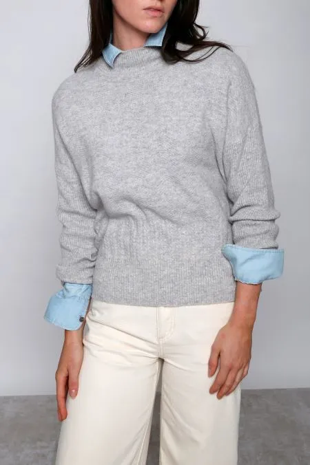 Cashmere chevon texture sweater