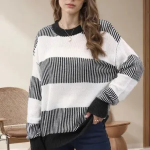 Cassidy Black Striped Sweater