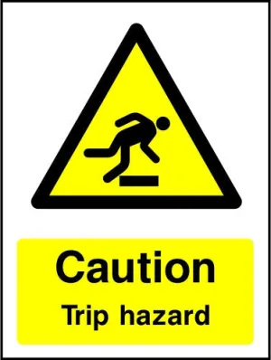 Caution Trip Hazard safety sign