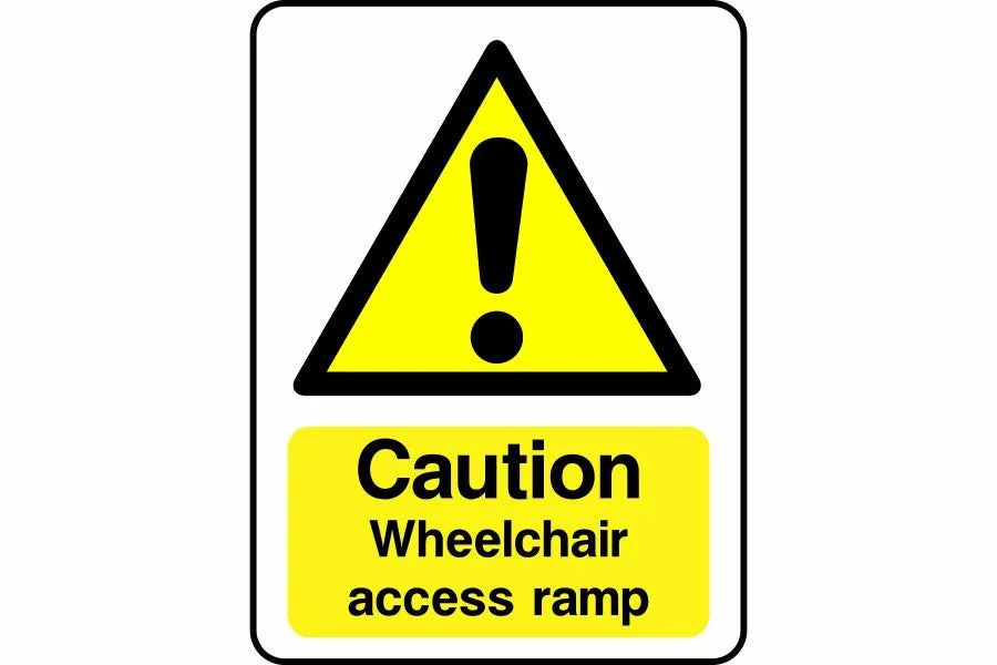 Caution Wheelchair Access Ramp sign