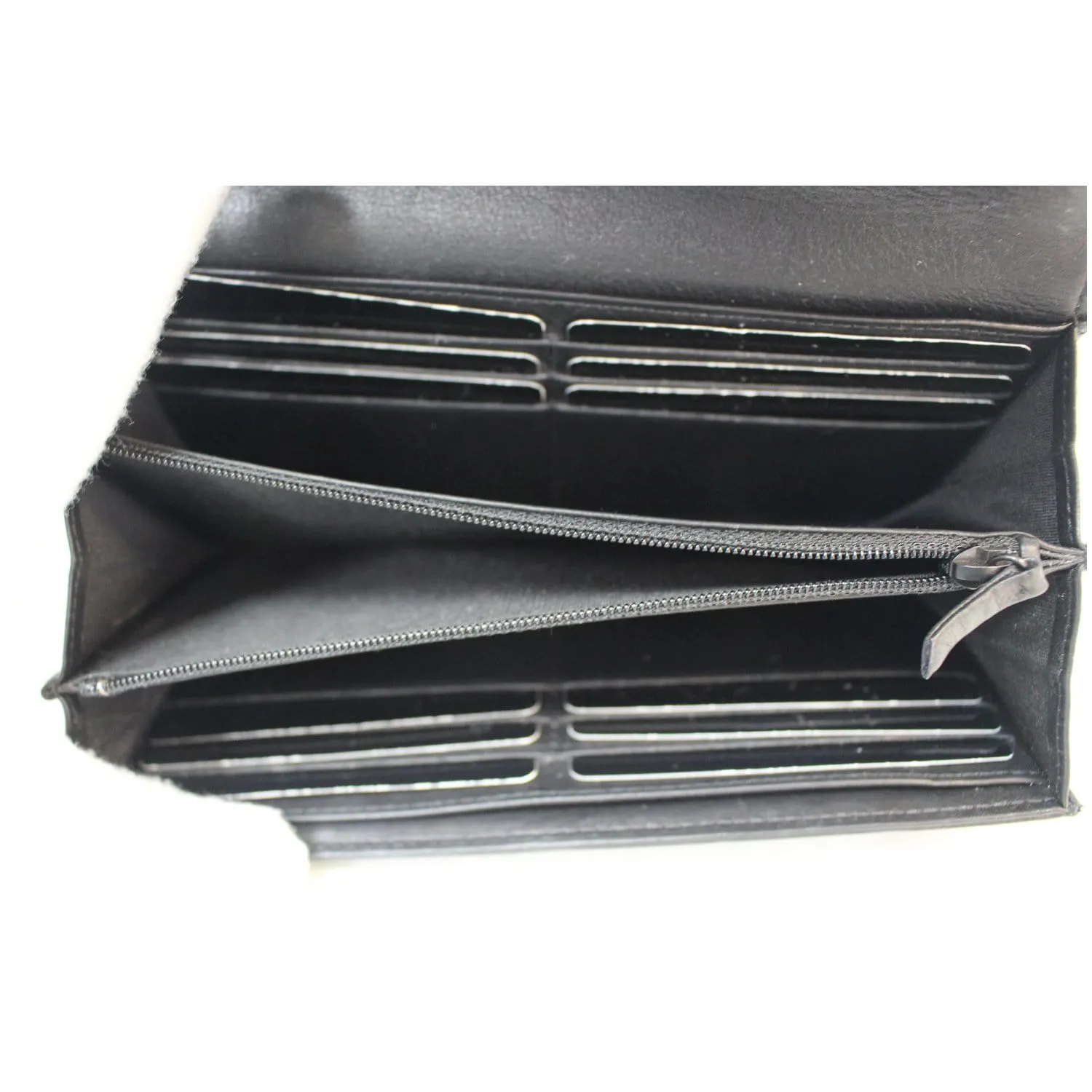 CHANEL Boy Large Flap Lambskin Leather Wallet Black