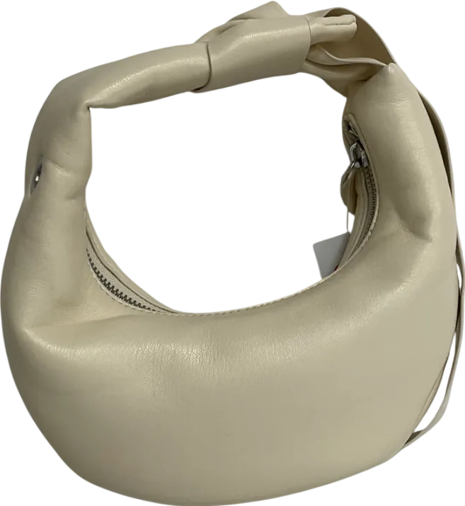 Charles & Keith Cream Toni Knotted Crescent Hobo Bag - Chalk One Size