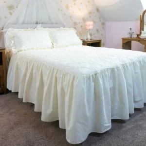 Charlotte Fitted Bedspread Set - Cream