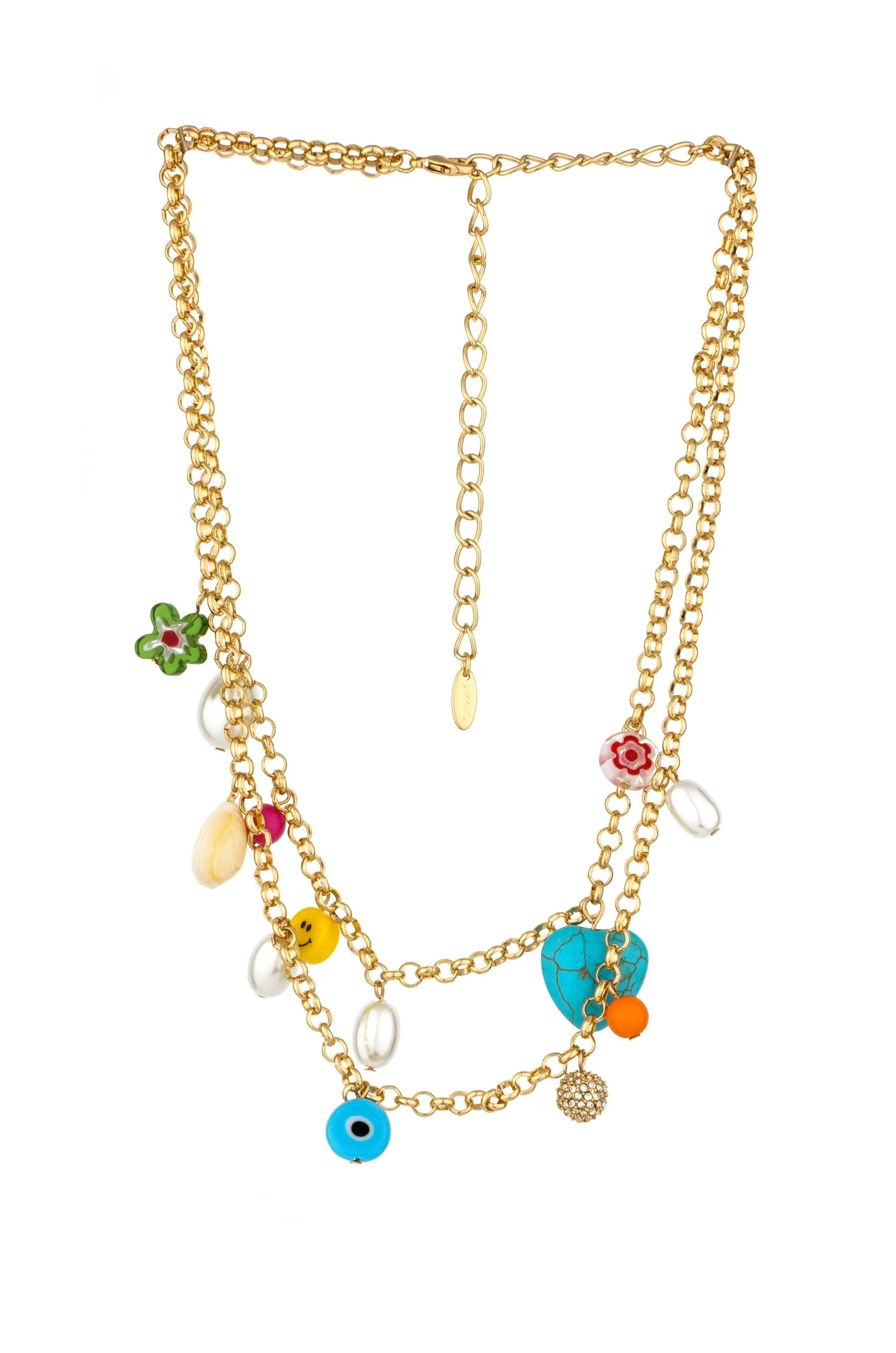 Charm Collector 18k Gold Plated Layered Necklace