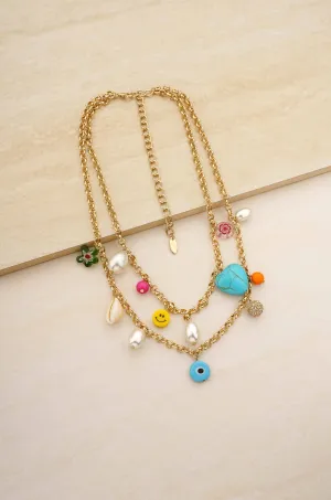 Charm Collector 18k Gold Plated Layered Necklace
