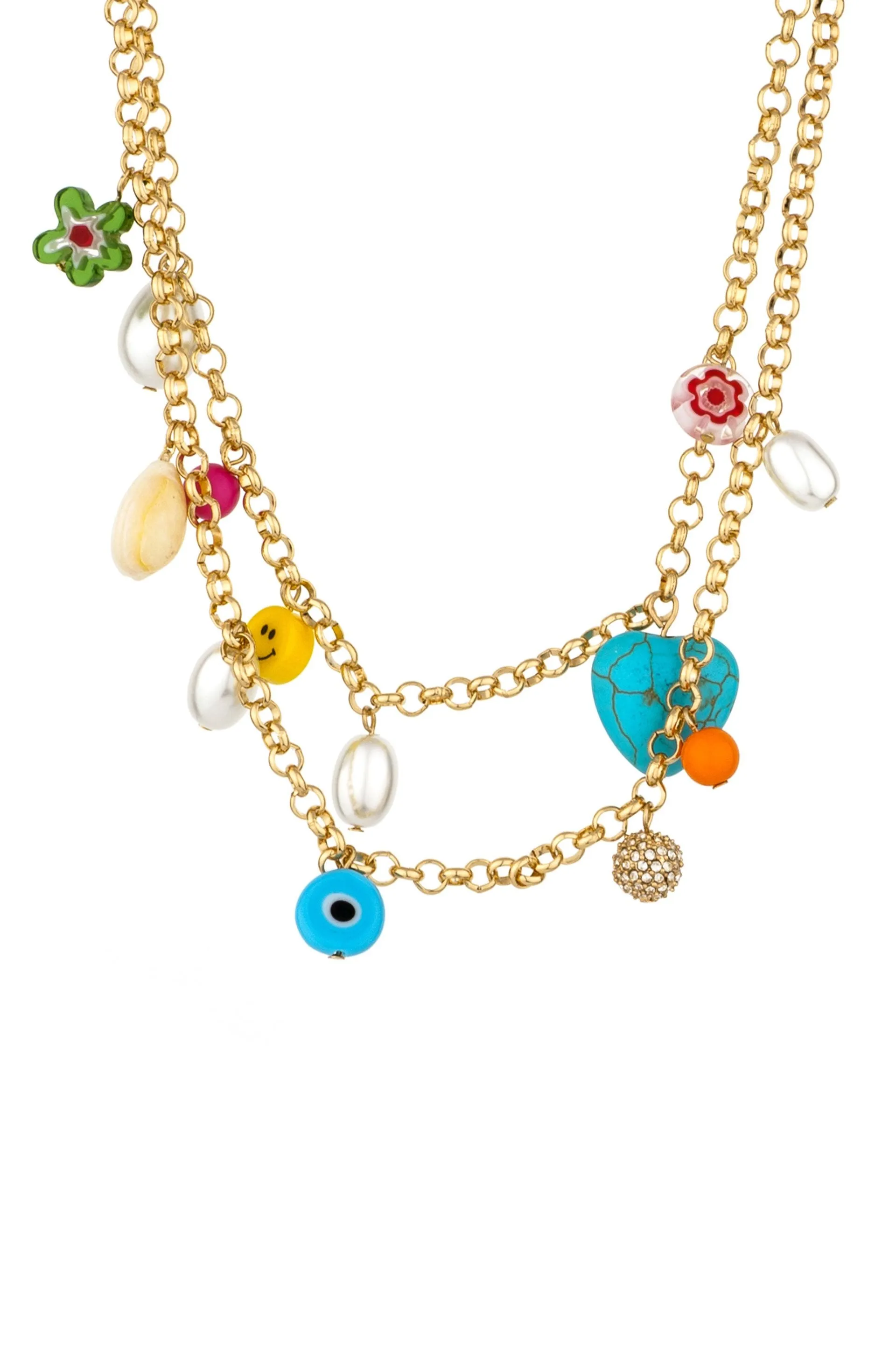 Charm Collector 18k Gold Plated Layered Necklace