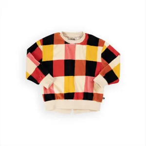 Checkers Velour Sweater Split Hem