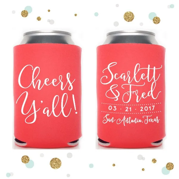 Cheers Y'all - Wedding Can Cooler #29R