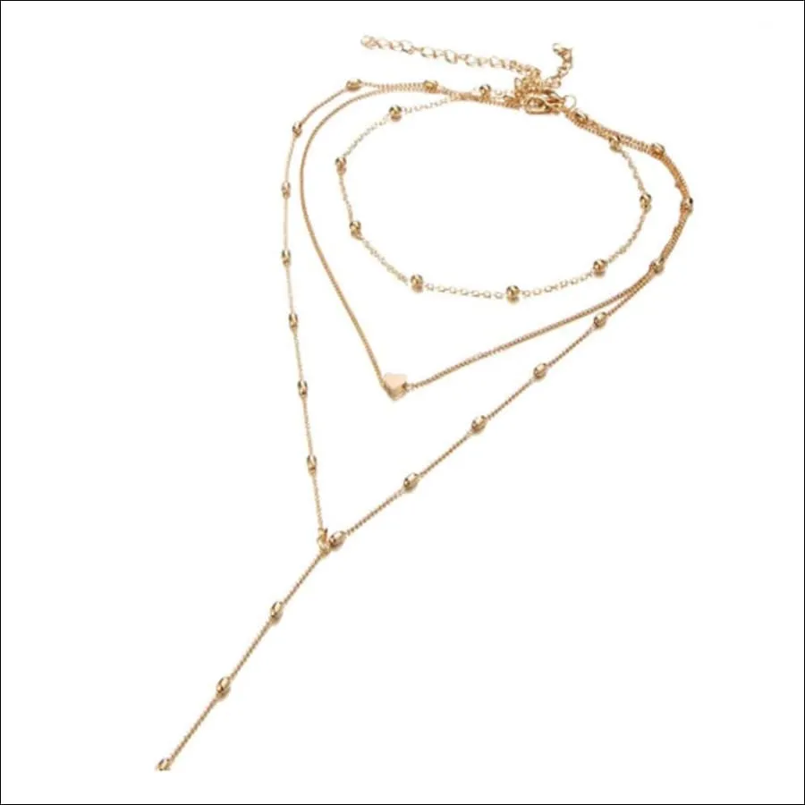 Chevalier Golden Trinkets Layered Heart Neckpiece